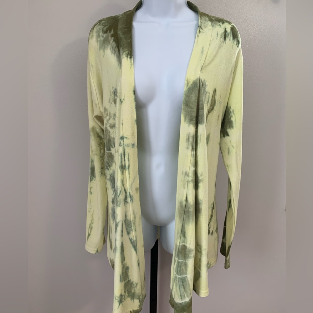 Silver Charm Tie-Dye Open Cardigan